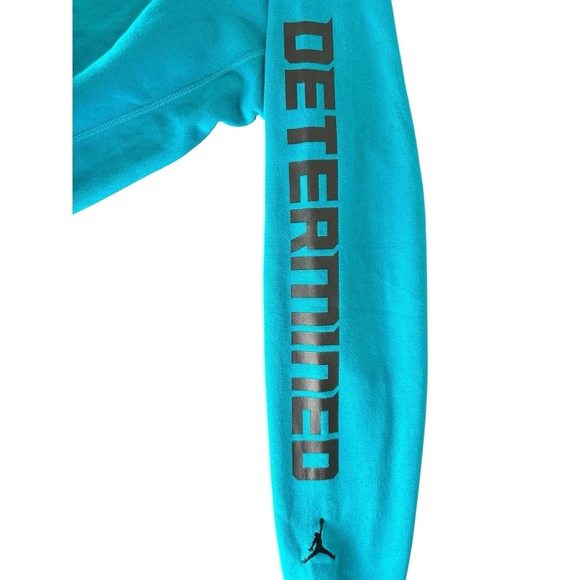 Nike Air Jordan Charlotte Hornets Teal Crewneck Jumpman NBA Sweatshirt Men's L - Picture 6 of 8